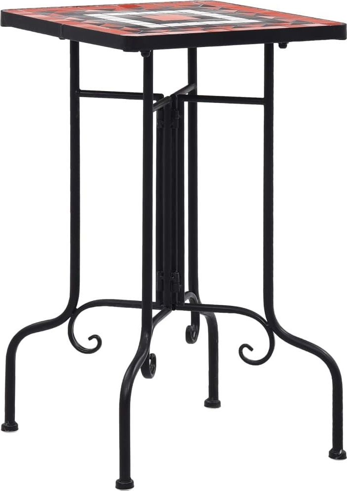 Elior Terakotowo-biały stolik mozaikowy Barel