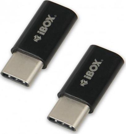 Adapter USB iBOX USB-C - microUSB Czarny (IAMCS2)