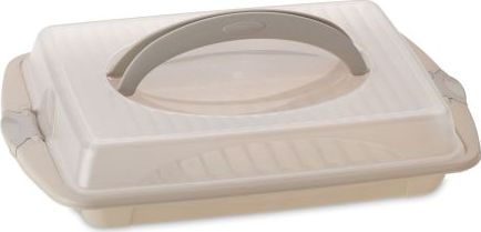Kela Pojemnik Kela na ciasta prostokątny z pokrywą, 45x30x9 cm, beżowy