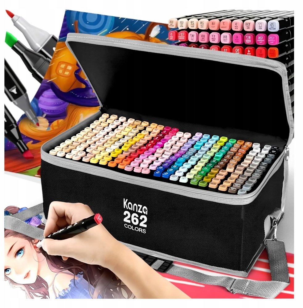 Hitbaits MARKERY ALKOHOLOWE dwustronny 262 sztuk Kanza