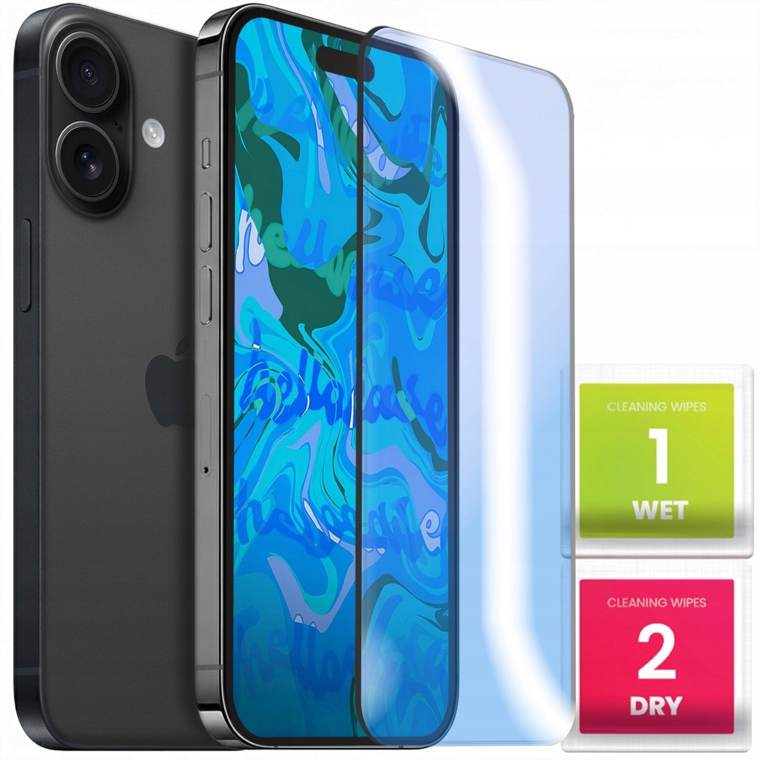 Szkło Hartowane do Apple iPhone 16 Plus (Anti-Blue, Pełne, 5D, Ochronne)