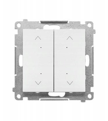 TEZ2.01/111 Simon 55 Łącznik/przycisk roletowy podwójny, elektroniczny (moduł) Biały mat TEZ2.01/111