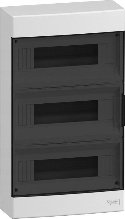 SCHNEIDERE Rozdzielnica natynkowa Schneider 3x12 IP40 IK07 Easy9 EU EZ9EU-3-12-NT-T EZ9EUC312 biała drzwi transparentne
