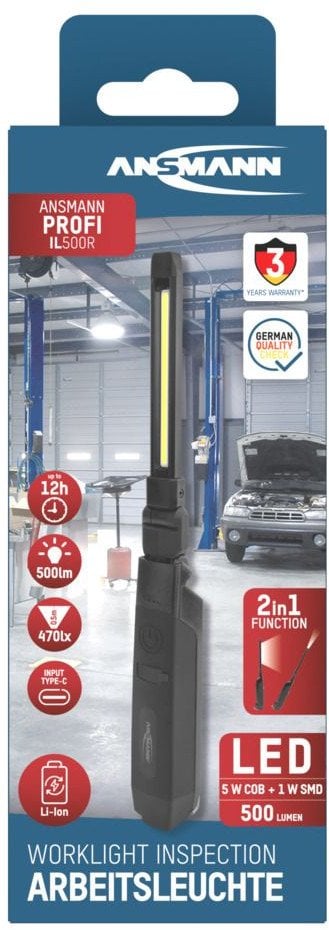 Lampa warsztatowa Ansmann IL500R, 500lm, aku