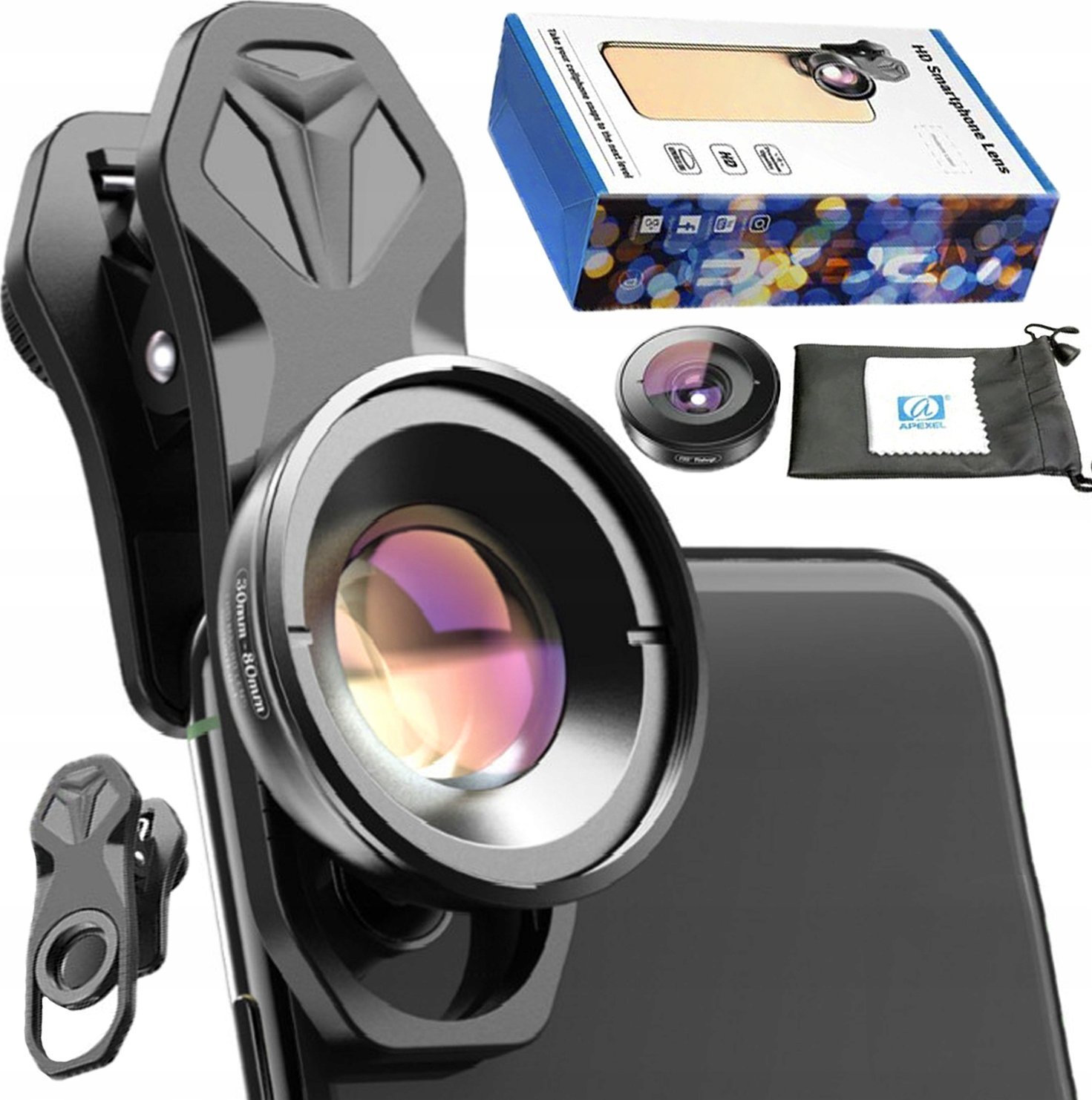 ZESTAW OBIEKTYWÓW DO TELEFONU 100mm MACRO APL-HB-100M