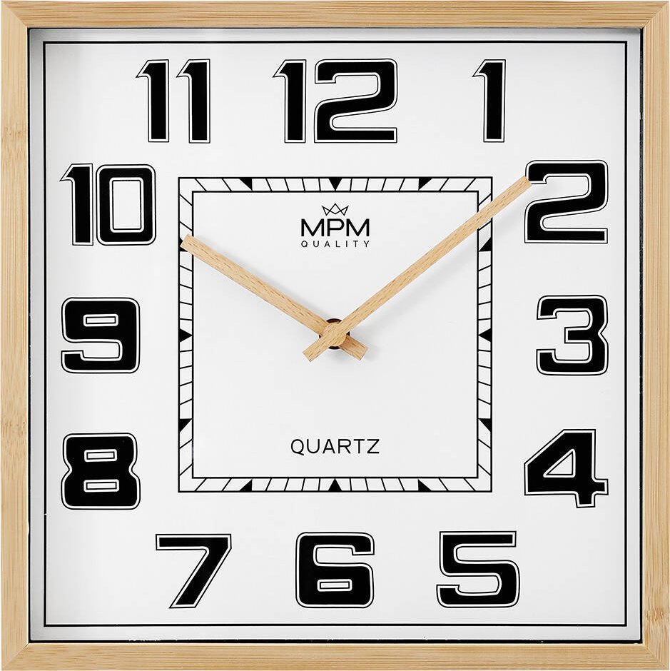 MPM Zegar ścienny MPM E07.4434.51 29 cm drewniany cichy