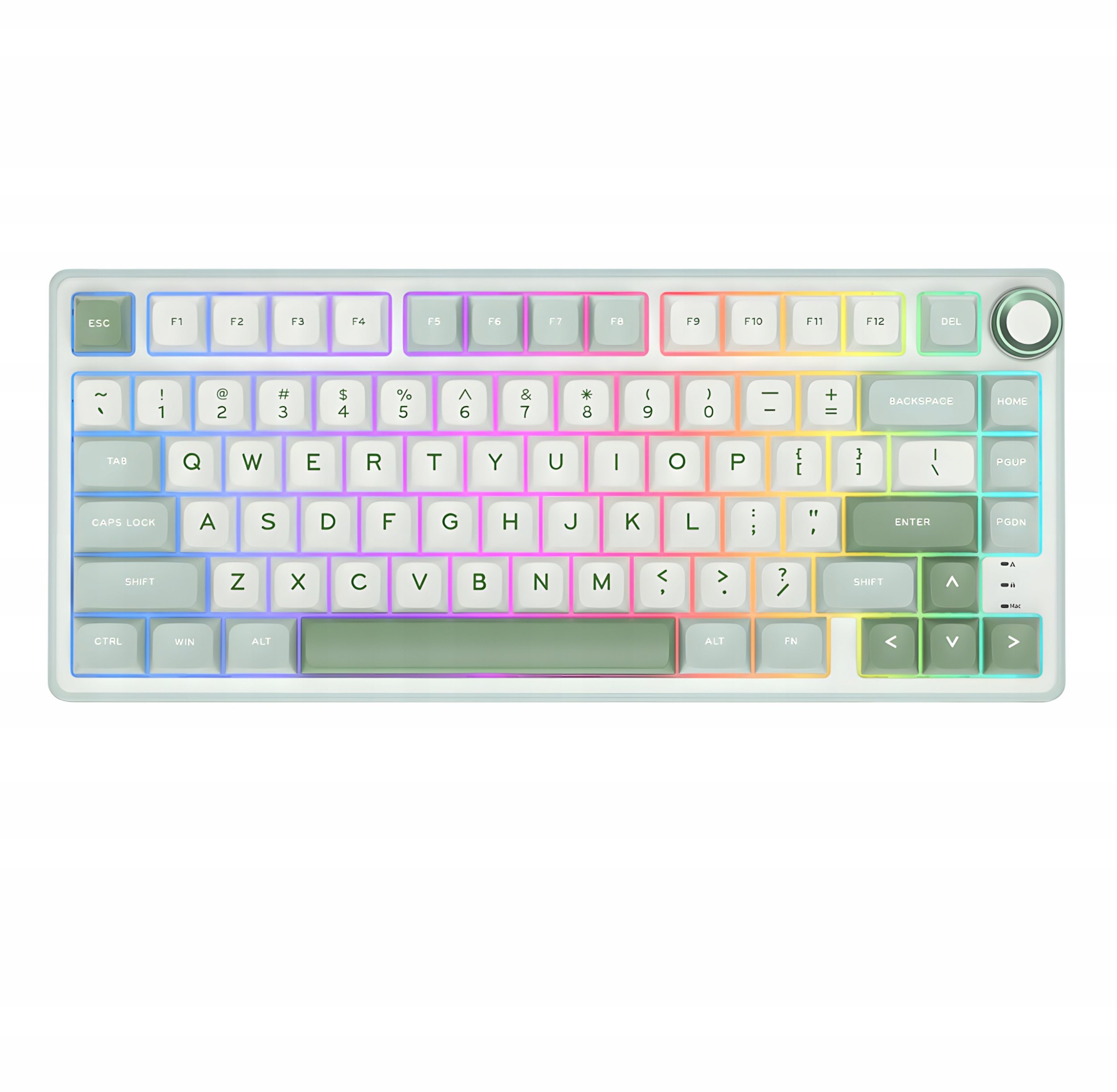 Klawiatura Royal Kludge RK R75 RGB Sky Cyan bezprzewodowa klawiatura | 75%, Hot-swap, Sidabrinis switches, US