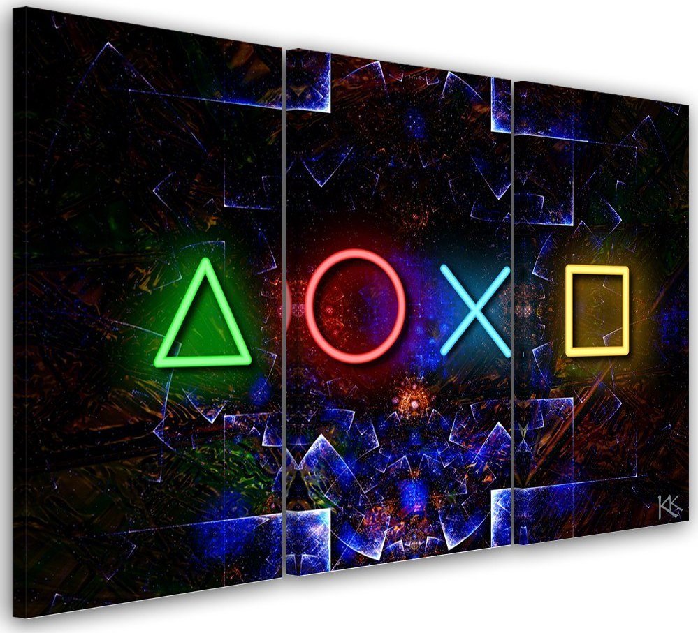 Feeby Obraz trzyczęściowy na płótnie, Konsola do Gry - 60x40