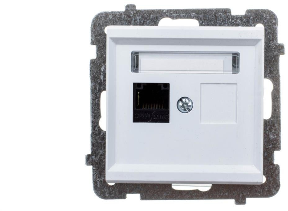 SONATA Gniazdo komputerowe pojedyncze, kat. 5e MMC biały mat GPK-1R/K/m/75