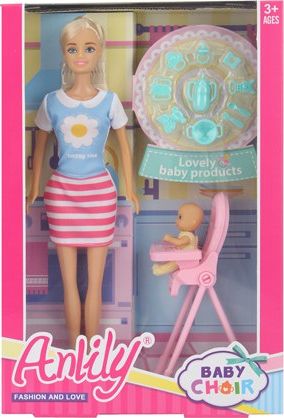 Icom Lalka Anlily 30 cm Z Krzesłem Dla Dziecka