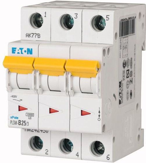 Eaton Wyłącznik nadprądowy 3P C 25A 10kA AC PLSM C25/3-MW (242476)
