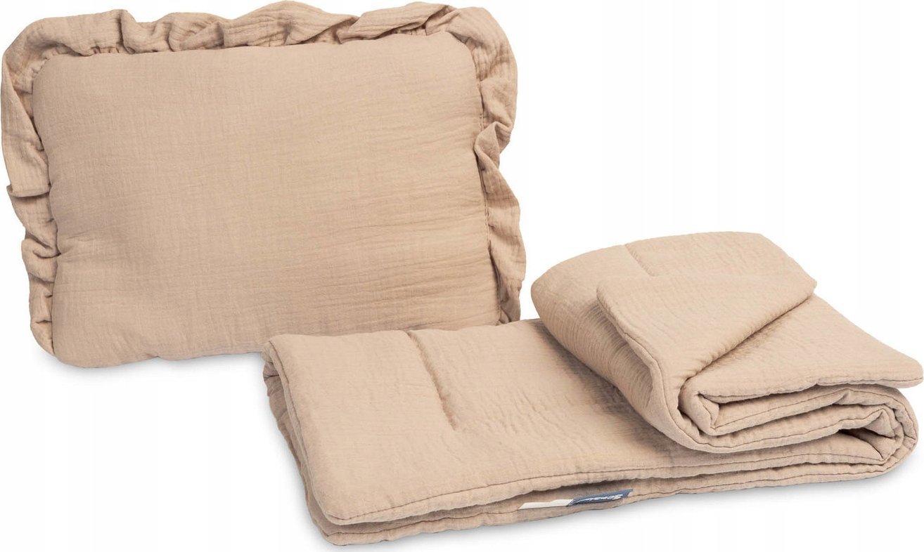 Sensillo KOMPLET DO WÓZKA MUŚLINOWY - BEŻOWY