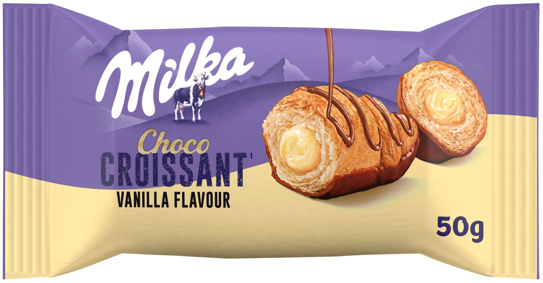 Milka Choco Croissant Rogalik z ciasta francuskiego z nadzieniem o smaku waniliowym 50 g x 2 sztuk