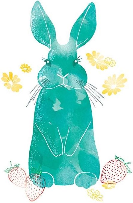 Clear Creation Karnet Swarovski kwadrat Niebieski królik (CL2611)