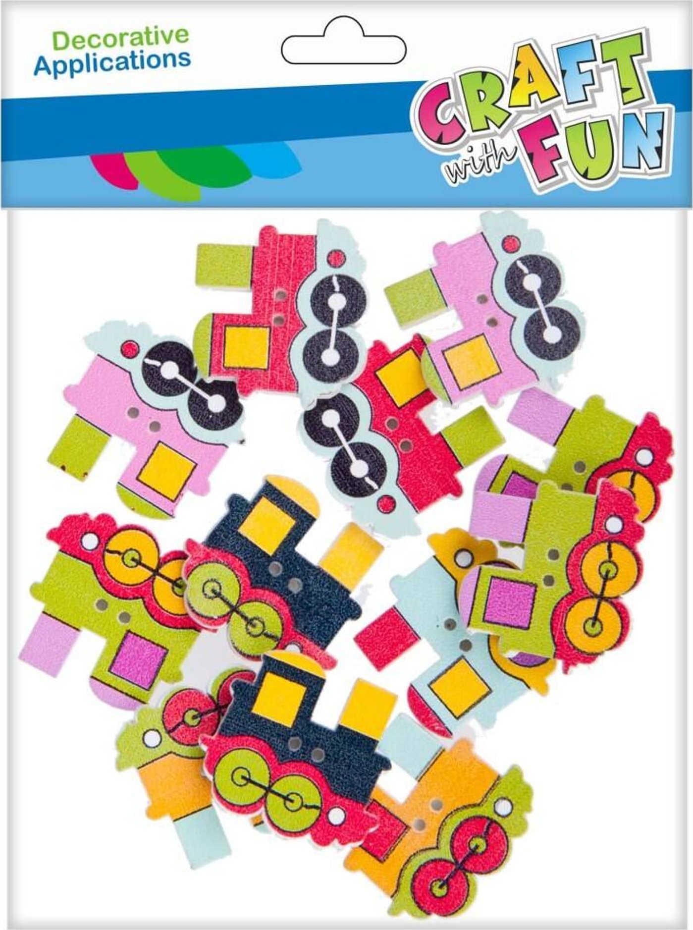 Craft with Fun OZDOBA DEK DREW SPRZYL LOKOMOTYWA 12SZT CF 12/43