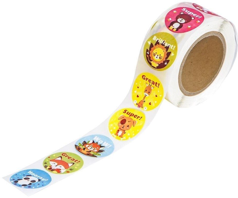 Naklejki motywacyjne 2,5cm - zwierzątka... 500szt