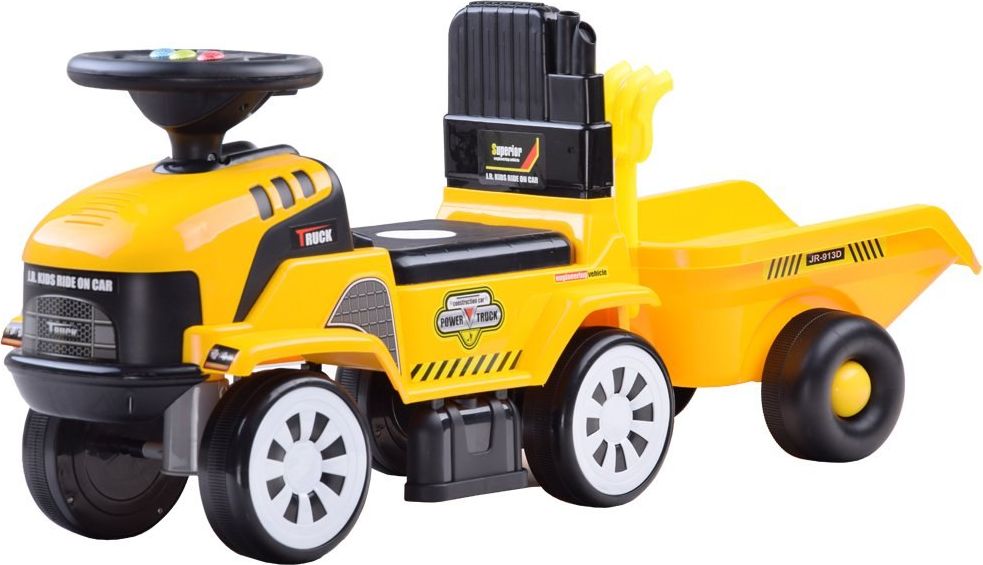 Jeździk Traktor z przyczepą żółty (ZA3746)