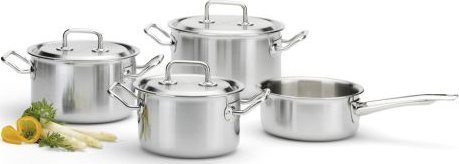 Hurtel Zestaw garnków, 4 el., stal nierdzewna 18/0 BRIGADE PREMIUM / Spring