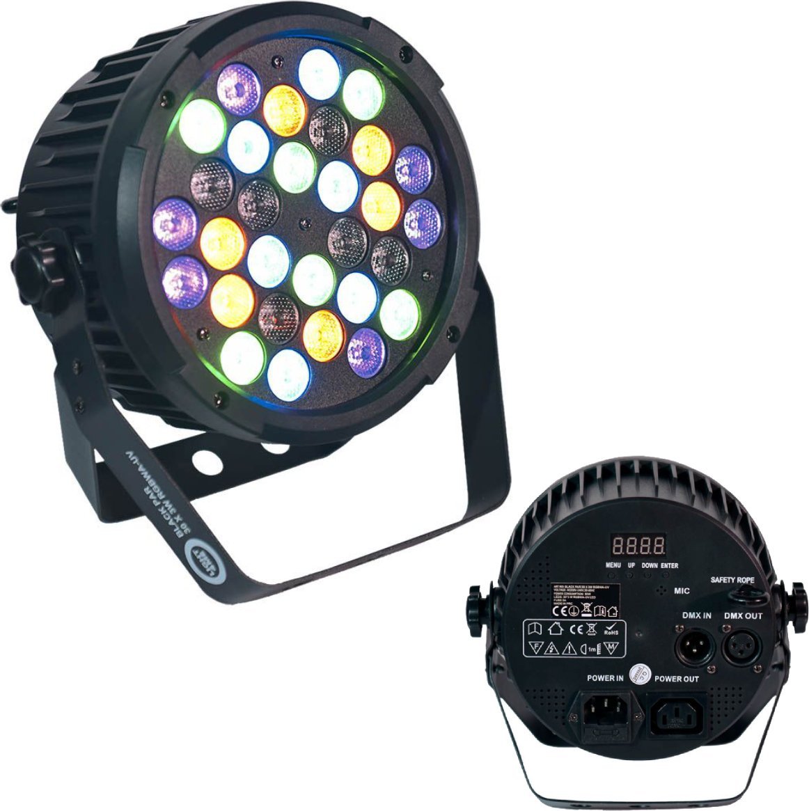 LIGHT4ME LIGHT4ME BLACK PAR 30x3W RGBA-UV LED reflektor sceniczny estradowy