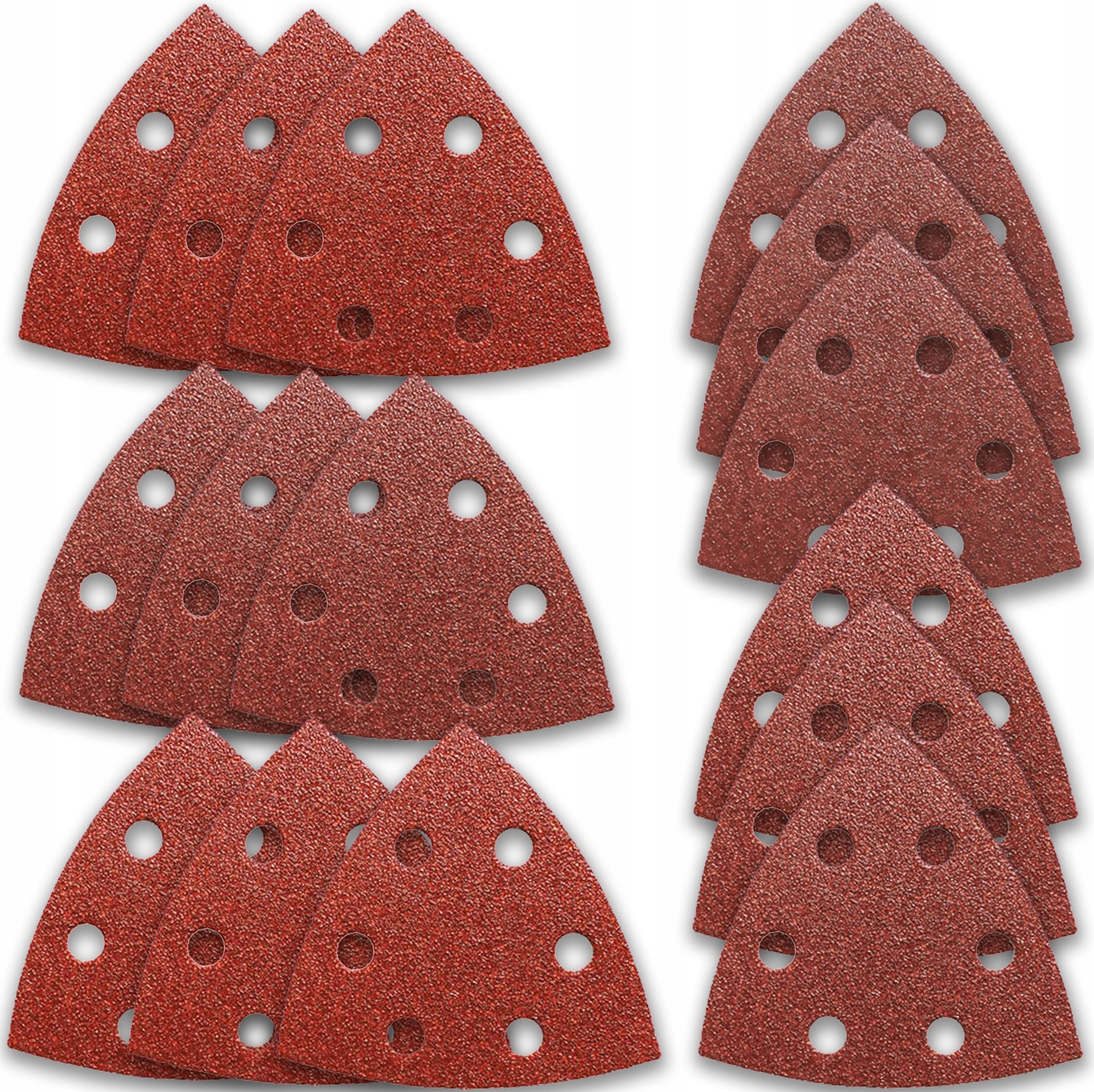 PAPIER ŚCIERNY TRÓJKĄTNY DO SZLIFIERKI DKOM40LD2 Z OTWORAMI 15 SZT. DEKO