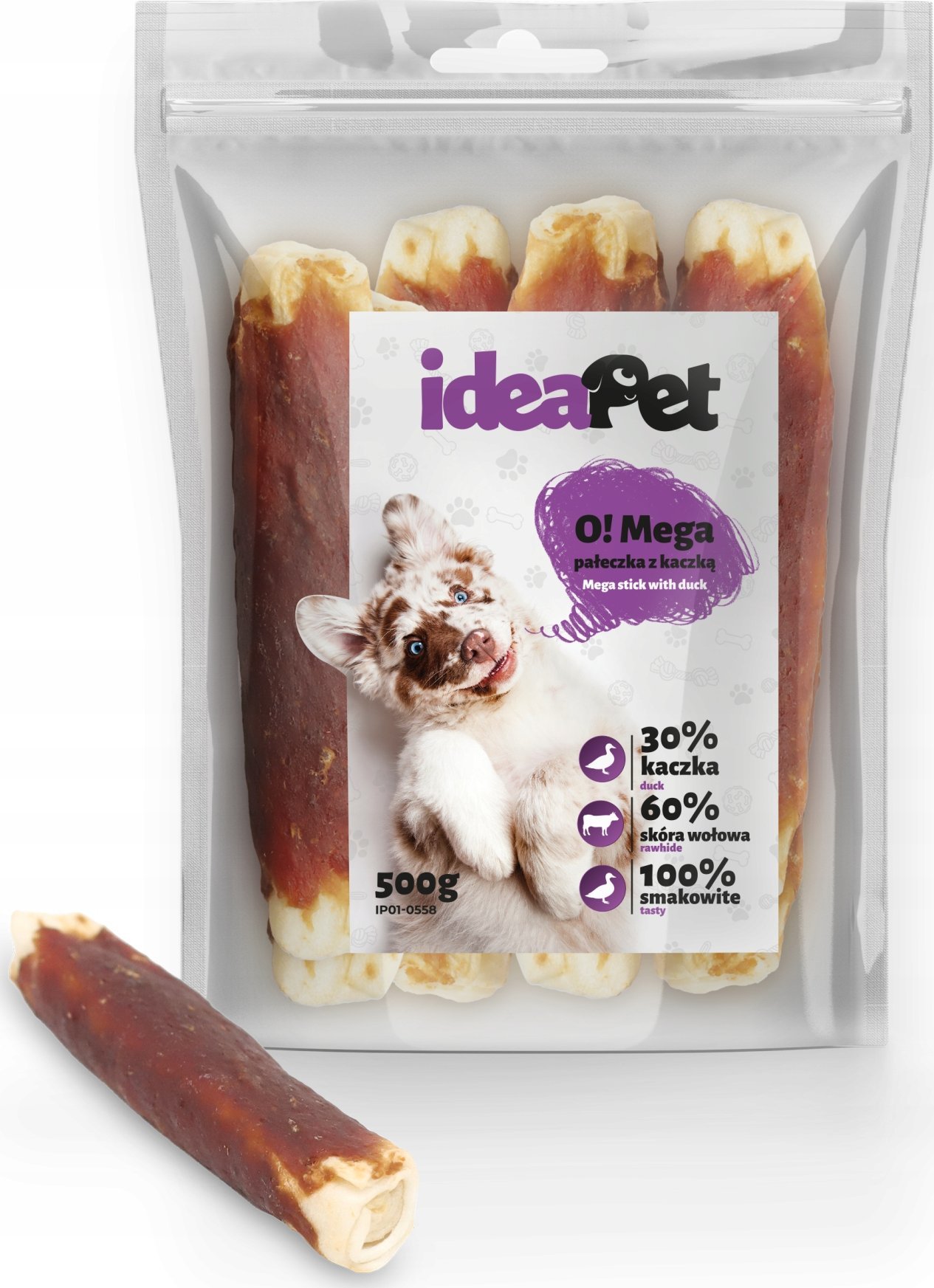 IdeaPet IDEAPET 500g PAŁKA MEGA Z KACZKĄ 24cm