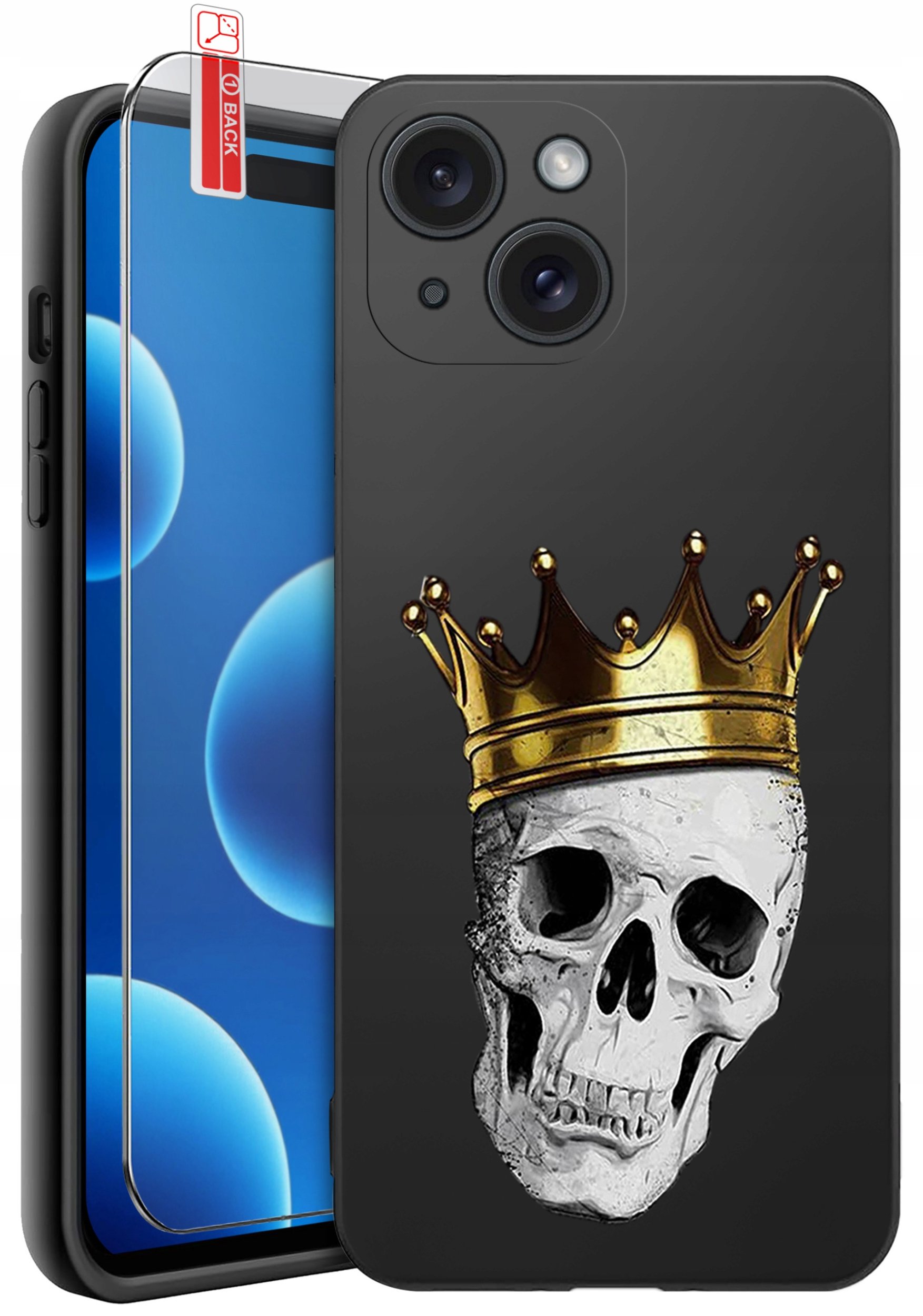 ETUI do iPhone 15 | WZORY | SILIKONOWE MATT CASE + SZKŁO 9H