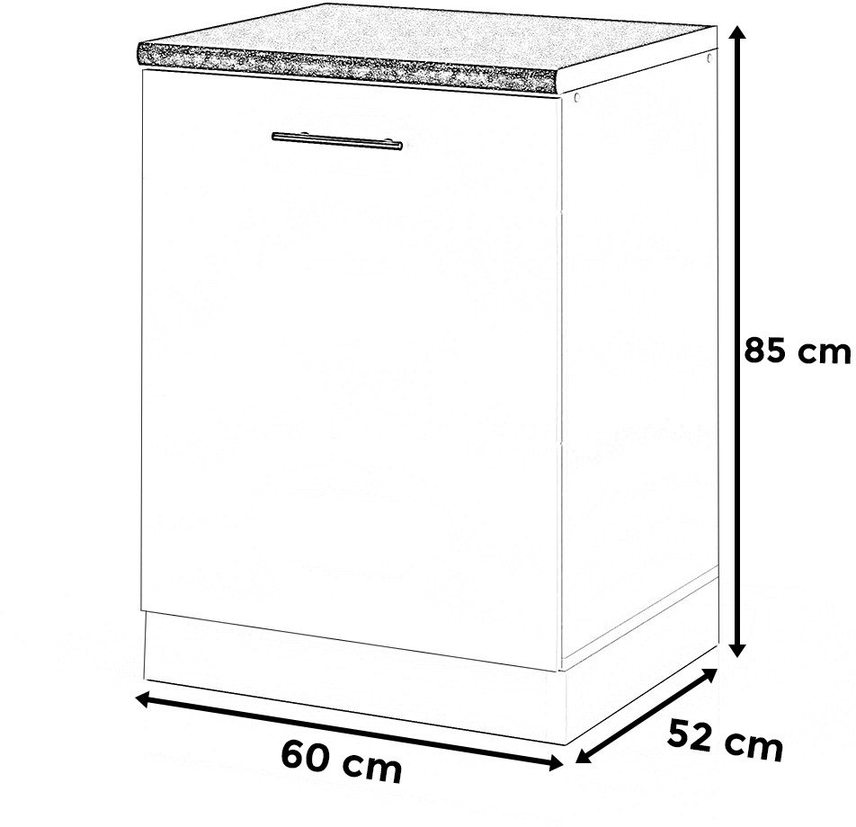 Szafka Kuchenna Stojąca Z Blatem Szafka Cargo 60cm Spremium Czarny Połysk