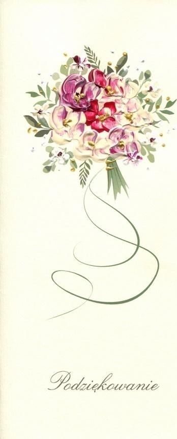 MAK Karnet Podziękowania DL P102 - Bukiet kwiatów
