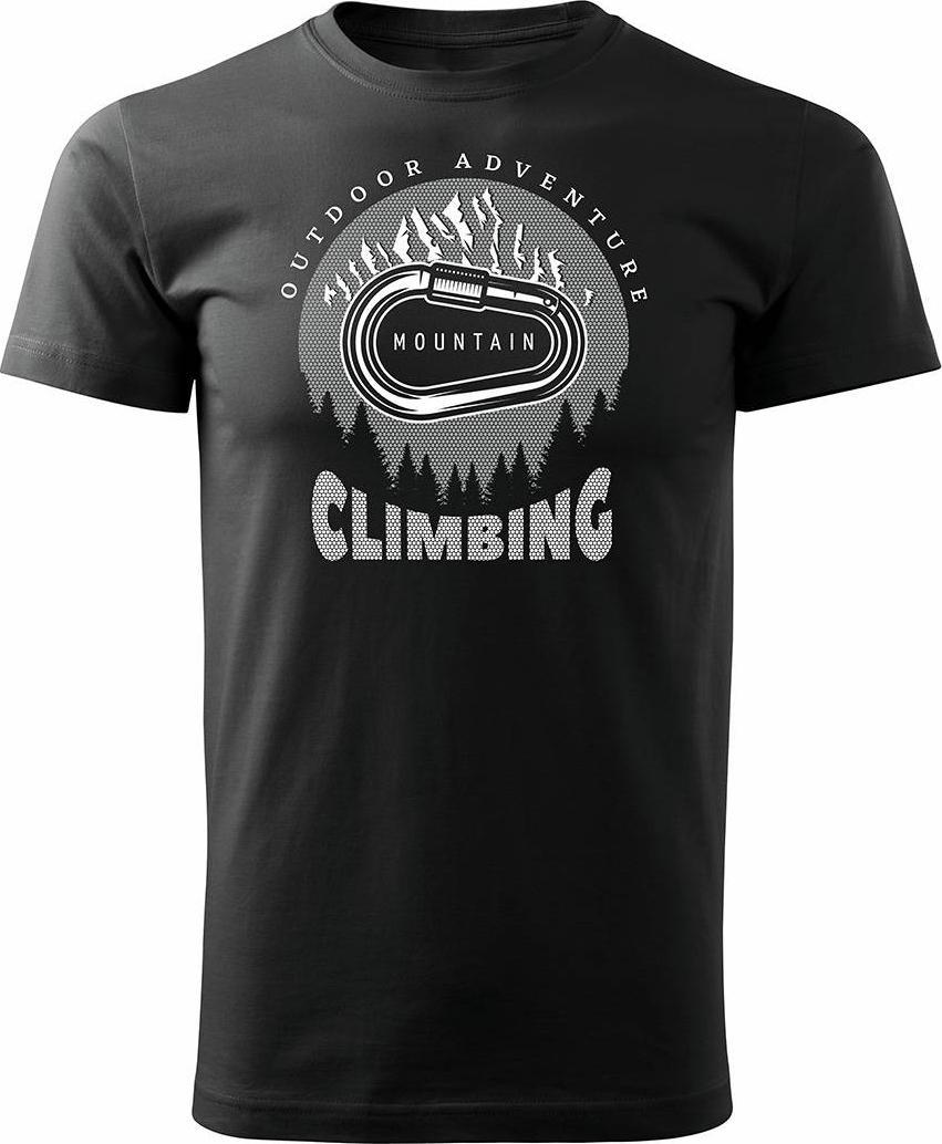 Topslang Koszulka z górami w góry wspinaczka climbing karabińczyk męska czarna REGULAR XL