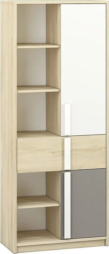 ML Meble Regał DOT 80 buk/biały/szary ML MEBLE