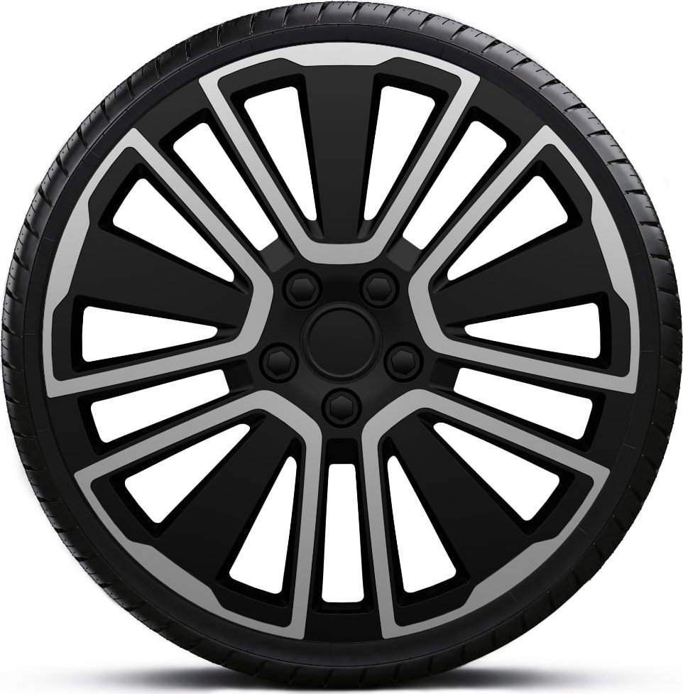 Komplet kołpaków na felgi stalowe Scuba Silver Black 16 cali