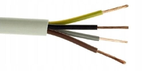 Przewód OWY 4x0,75mm2 300/500V H05VV-F biały krążek 100m