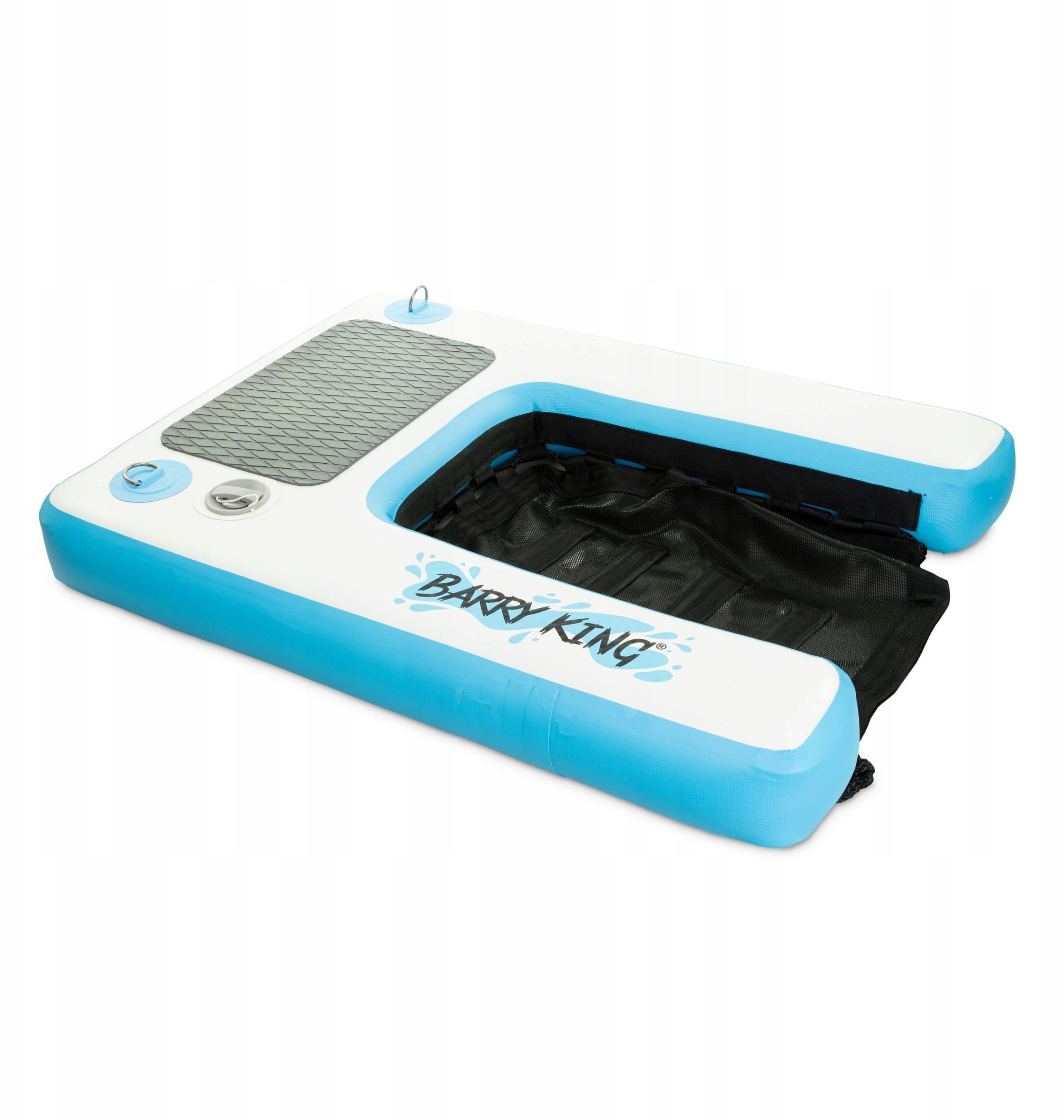 Barry King Rampa dla psa, biało-niebieska, pompowana, 80x60x10cm