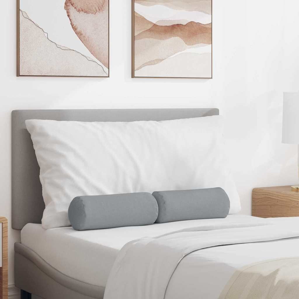 vidaXL Poduszki Wałkowe 2 pcs Jasnoszary 15 x 40 cm tkanina