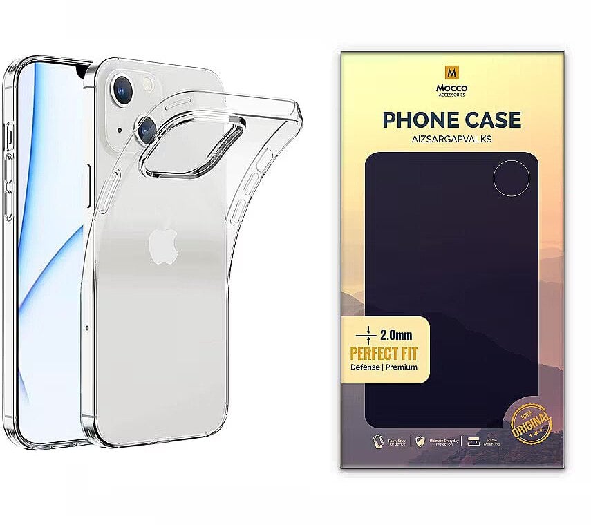 Mocco Original Clear Case 2mm Silicone Case for Apple iPhone 13 Transparent