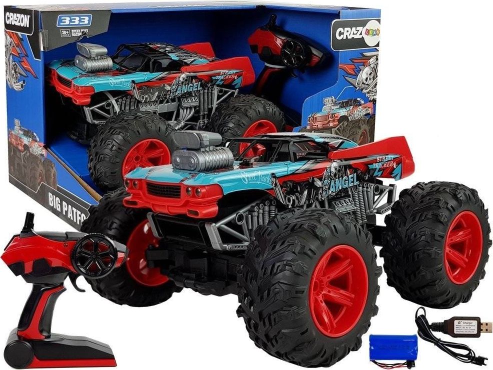 Lean Sport Auto Terenowe Zdalnie Sterowane 1:14 2.4G RC Czerwone Duże Koła