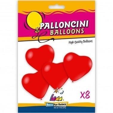 Super Power Balony czerwone serca 25cm 8szt