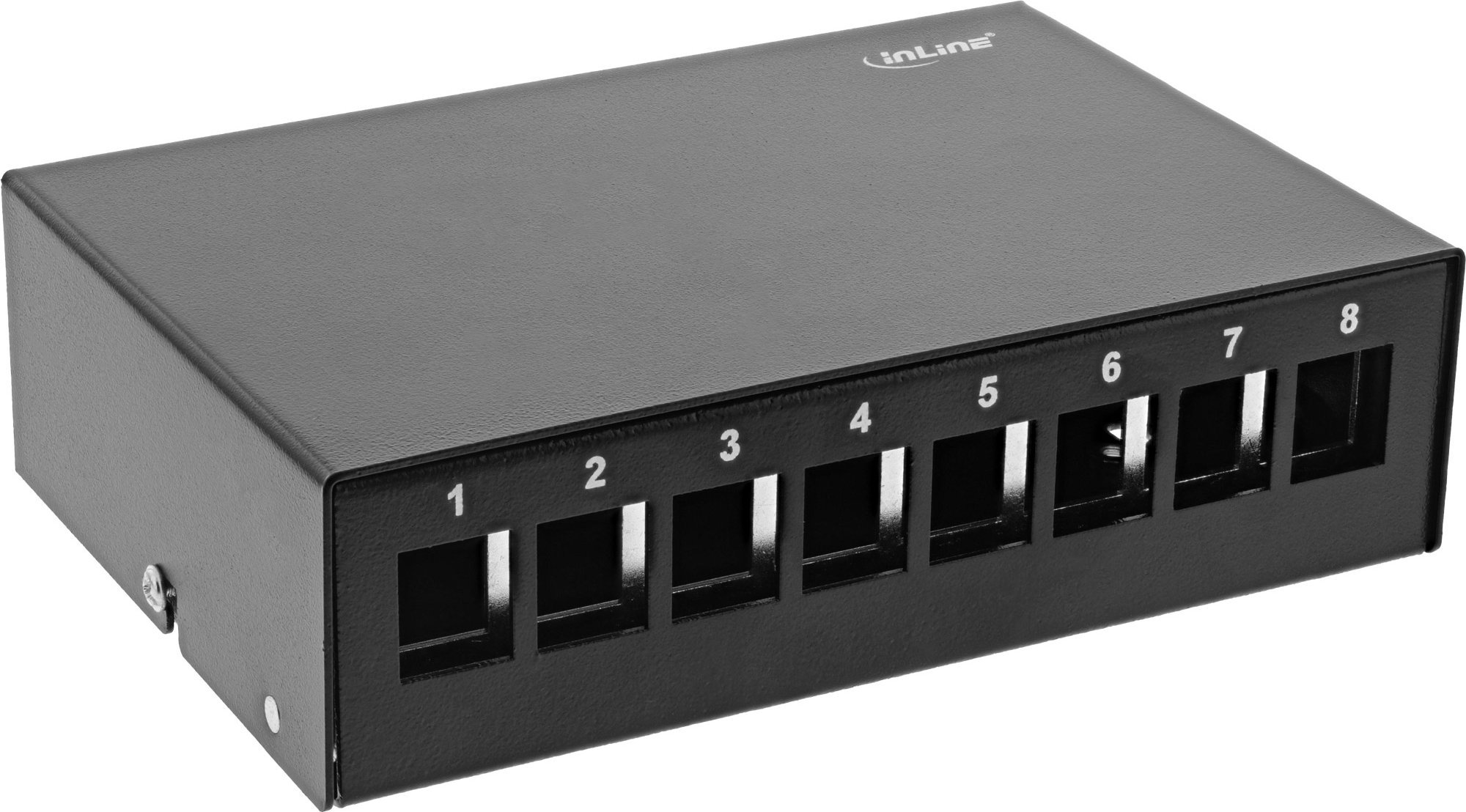 InLine InLine® Desktop Consolidation Point Box 8x Keystone RJ45, metal, black RAL9005