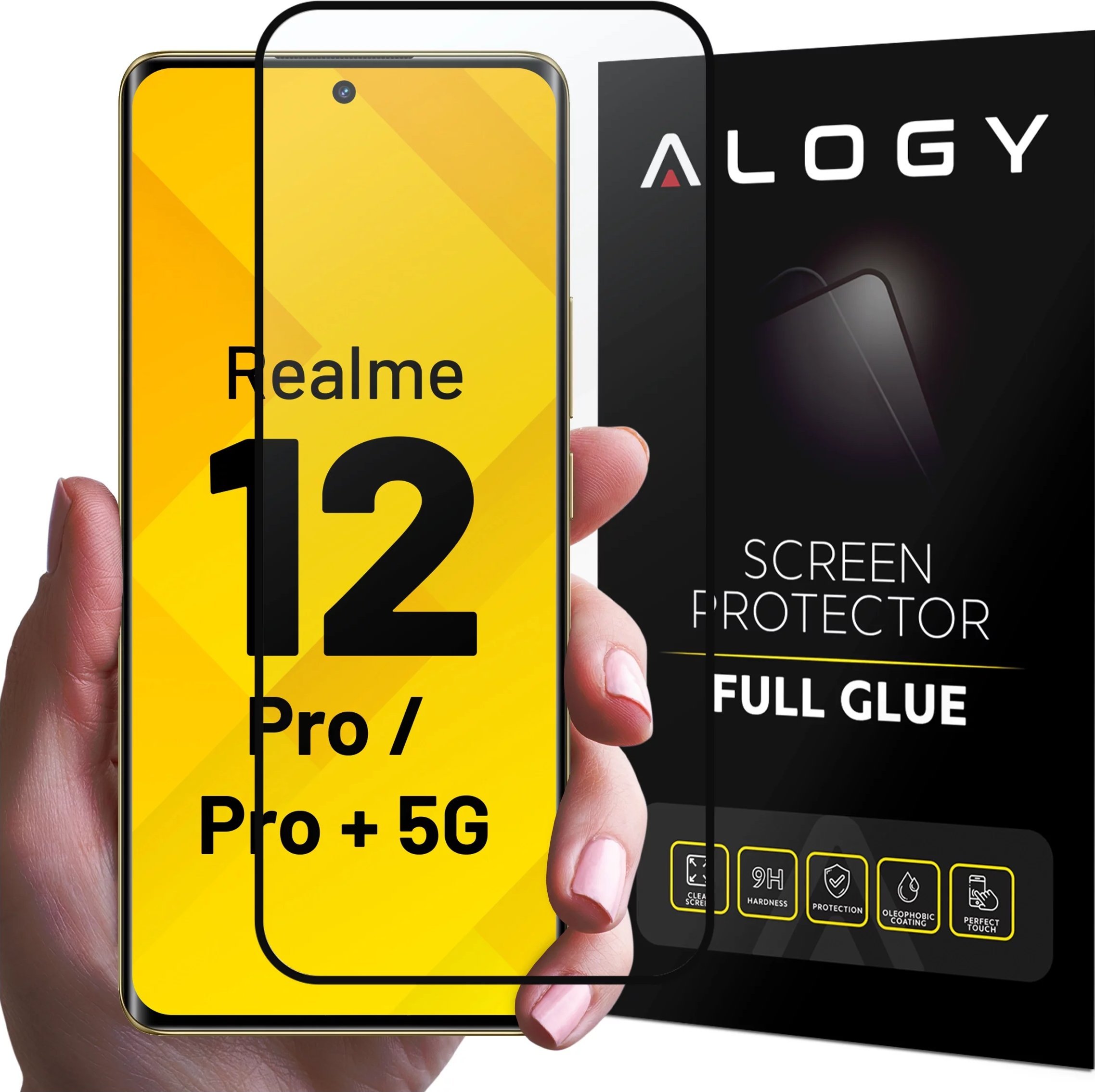 Szkło hartowane na ekran do etui Alogy Full Glue case friendly do Realme 12 PRO / Realme 12 PRO+ PLUS 5G