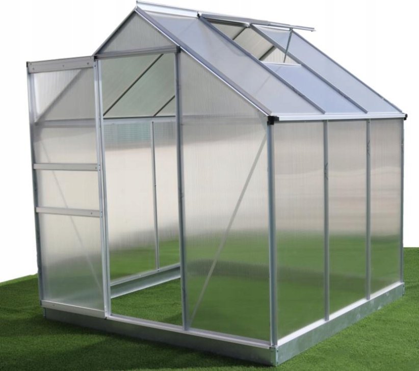 kontrast Szklarnia tunel ogrodowy ALU poliwęglan przesuwane drzwi okna 190X190X124/195cm