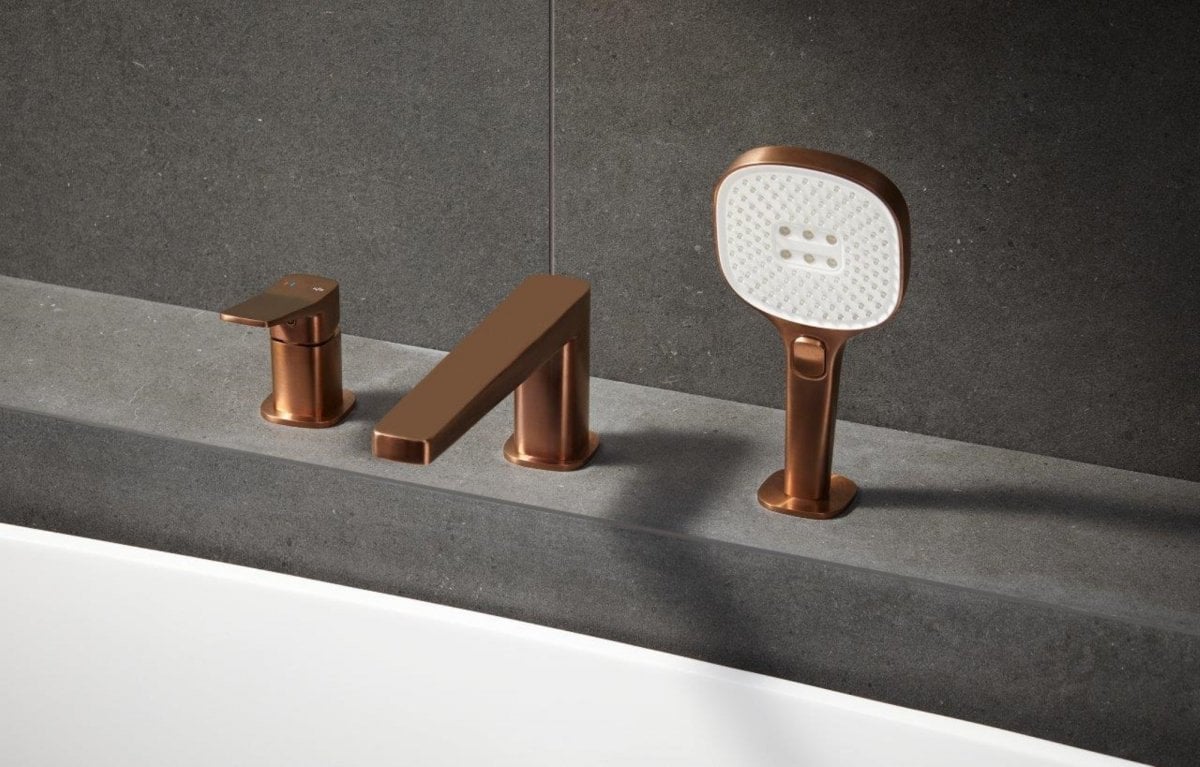 4525-210-34 / KFA / MALAGA / BATERIA WANNOWA , 3-OTWOROWA, STOJĄCA, PVD BRUSHED ROSE GOLD /