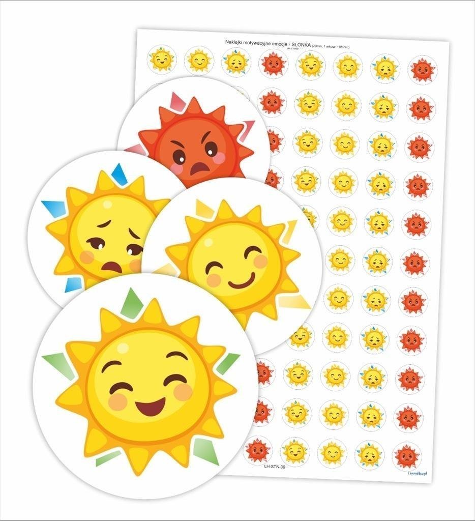 LearnHow Naklejki motywacyjne - Słonka 88szt