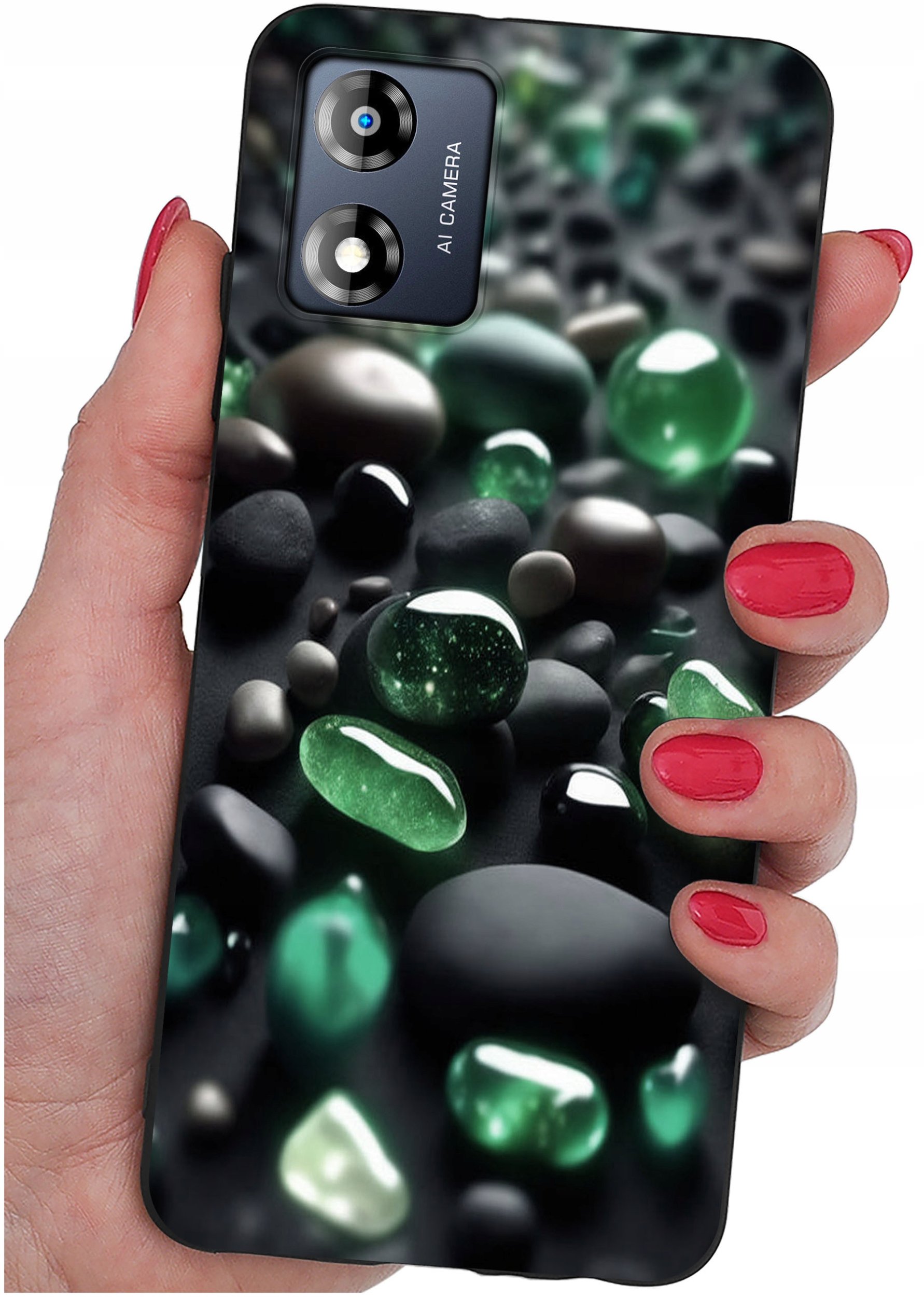 Etui do Motorola Moto E13 WZORY |SILIKONOWE MATT CASE + SZKŁO 9H