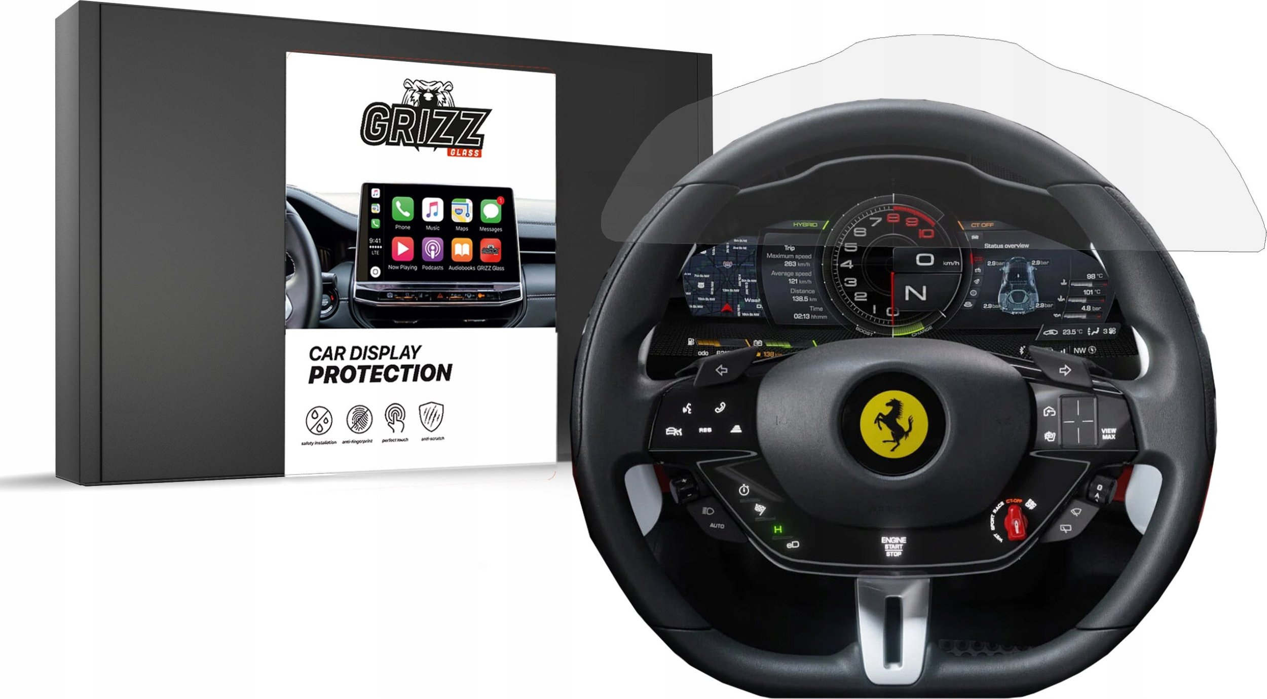 GrizzGlass Folia matowa GrizzGlass CarDisplay Protection do Ferrari SF90