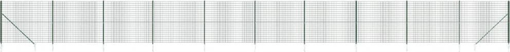 vidaXL Ogrodzenie z siatki, z kotwami, zielone, 1,4x25 m