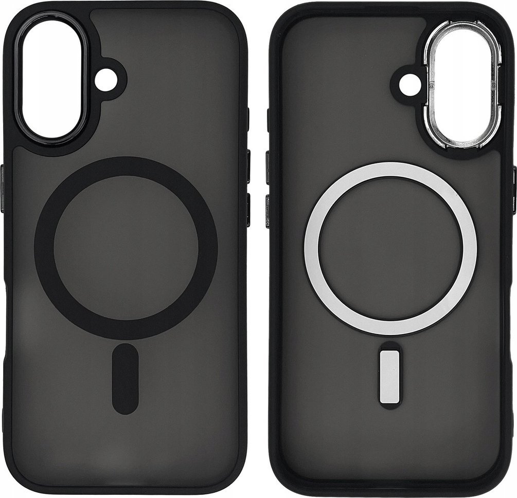 Hello Case Etui do Apple iPhone 16 (Magsafe, Magnetyczne, Matowe, Czarne, Wzmacniane)