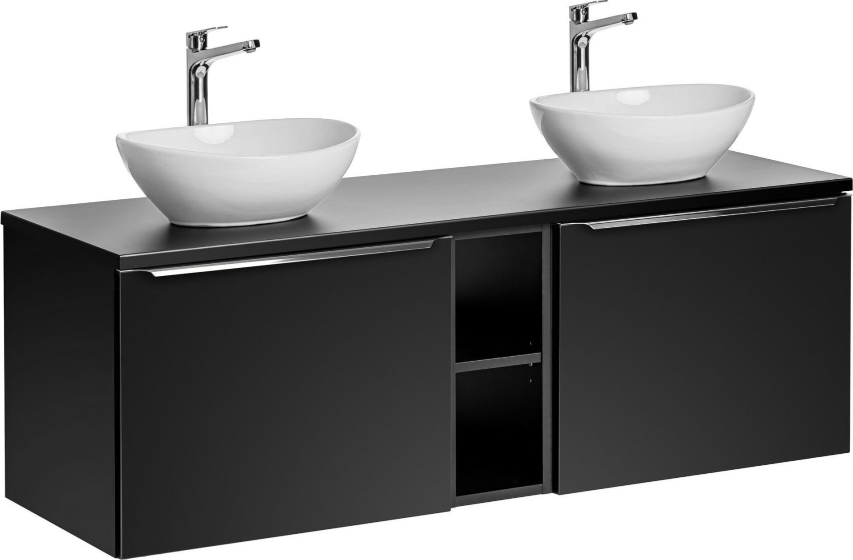 Comad Szafka wisząca z umywalką, Santa Fe, 140x46x46 cm, czarny, mat