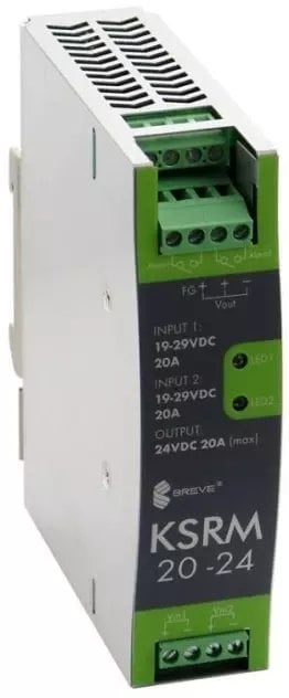 Moduł reduntancyjny KSRM 24VDC 20A W na szynę DIN, Uzas: 19-29VDCVAC, Ta80, 17000-1811
