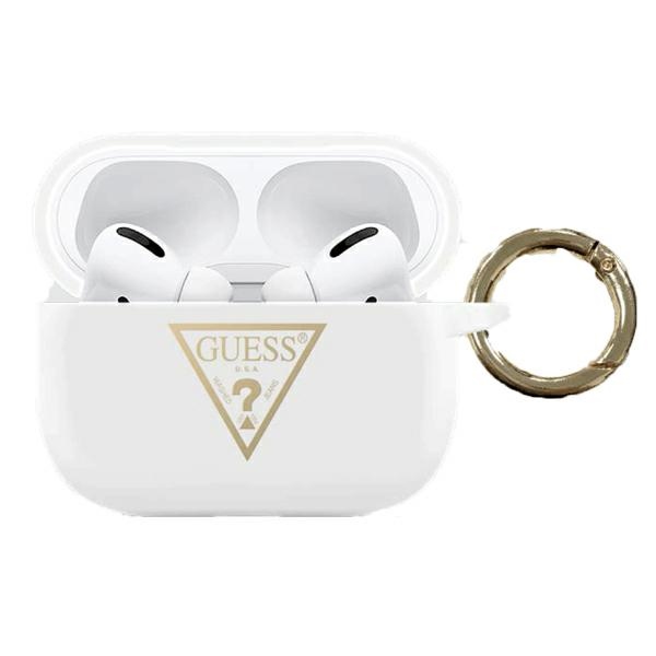 Guess Etui ochronne Silicone Triangle Logo do AirPods Pro białe