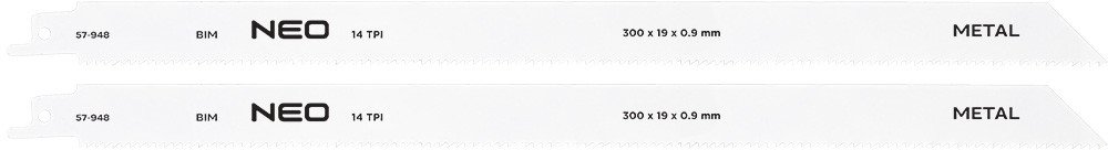 Brzeszczoty do piły szablastej 300 x 19 x 0.9 mm, 14TPI, kpl. 2 szt.